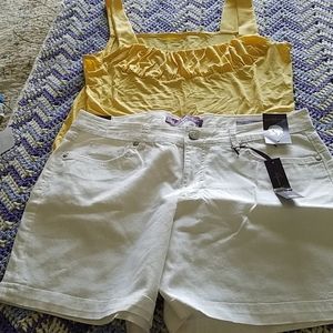 3 for $25 White cotton shorts with INC top